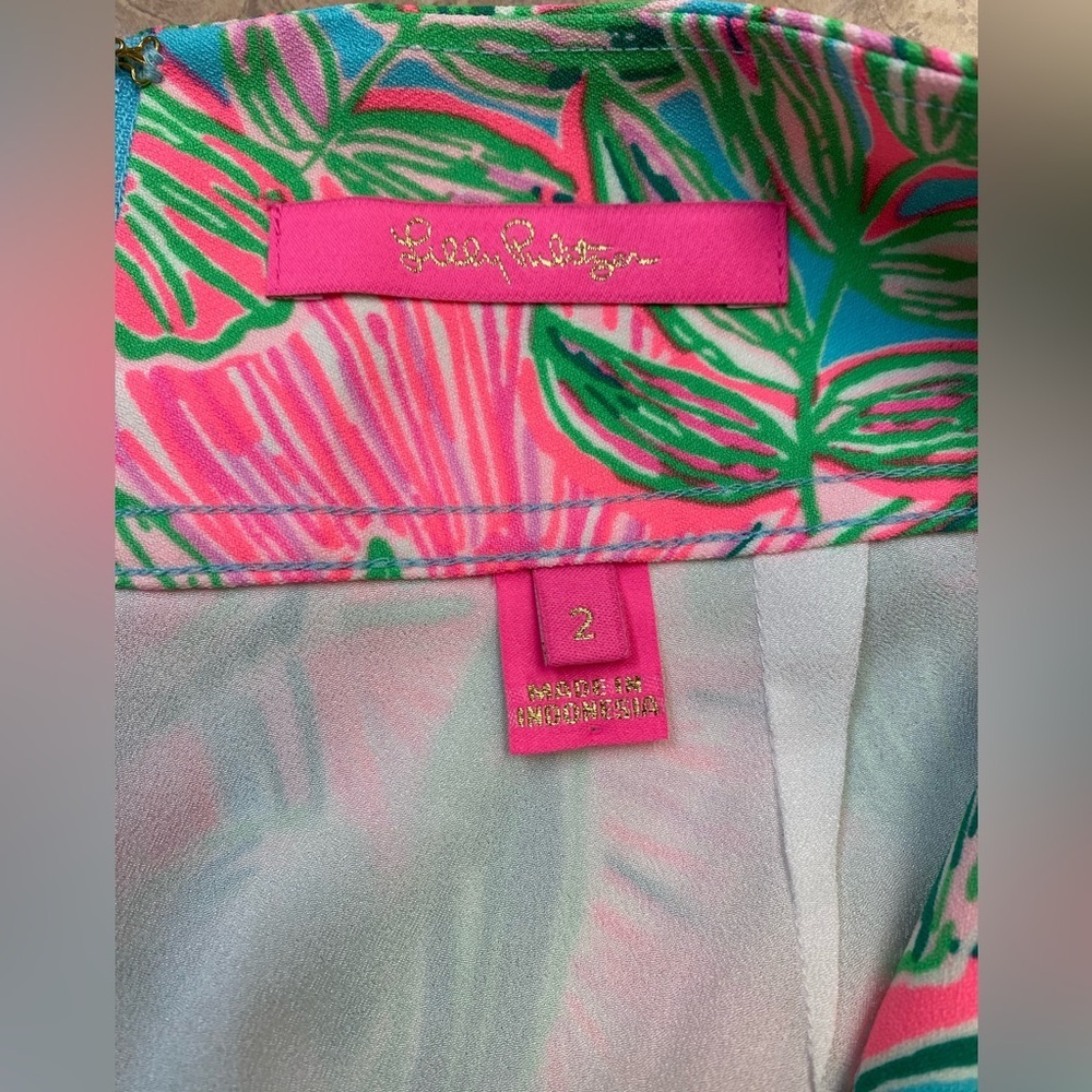 Lilly Pulitzer Jonas Skort Floral Pink and Green Women's Skirt Size 2 - Picture 5 of 7